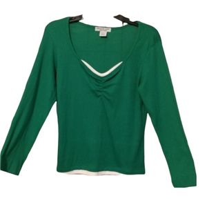 St. Patty"s Day Green & White Top sz M